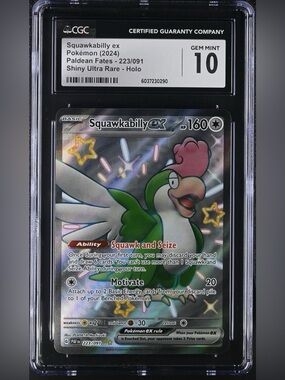 The Squawkabilly ex 223/091 Sv: Paldean Fates Holo CGC 10